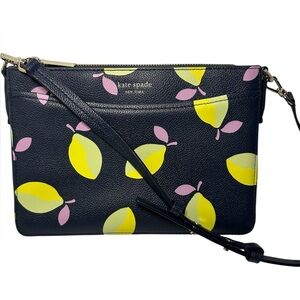 Kate Spade EUC Margaux Lemons Grained Leather Convertible Crossbody
